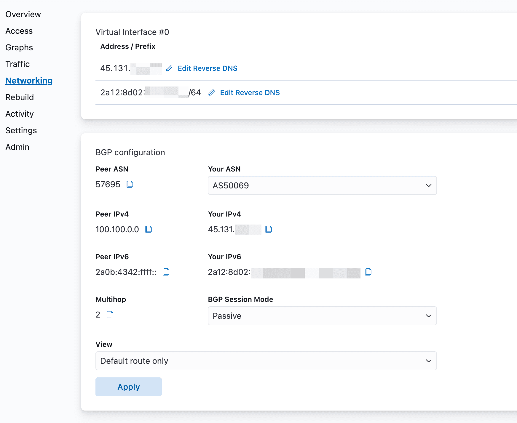 Networking Tab