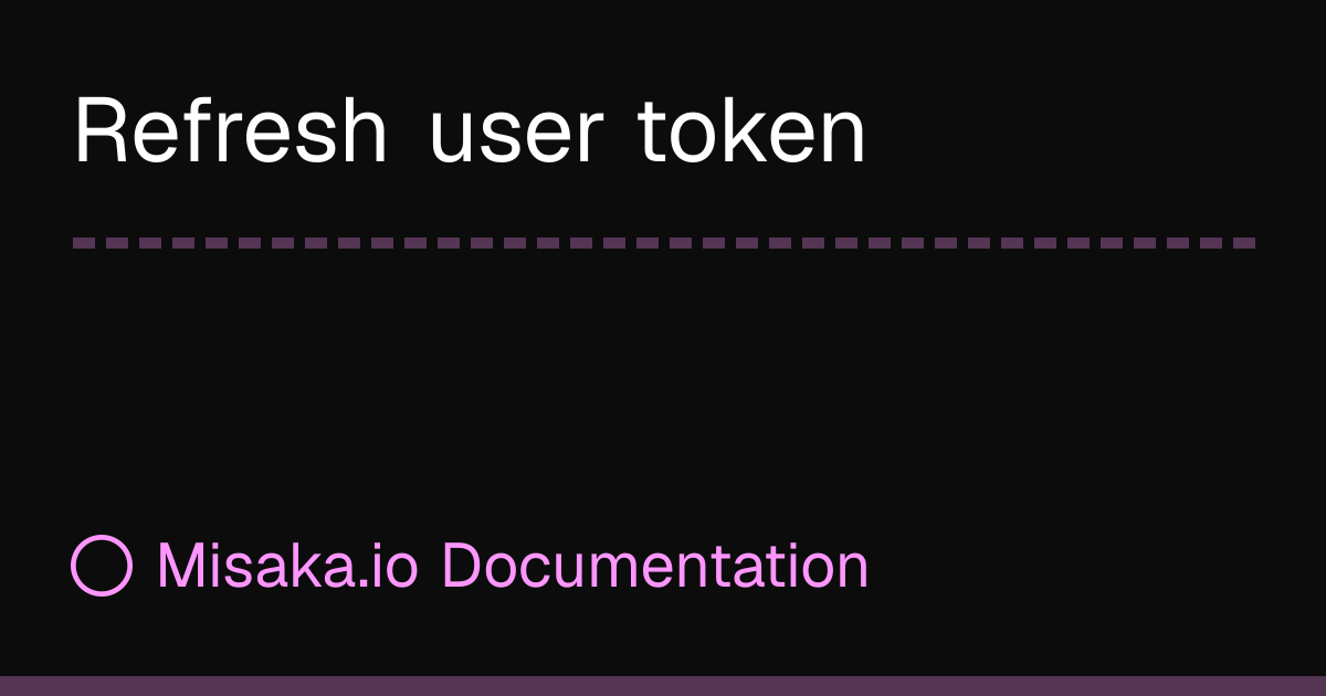 Refresh user token