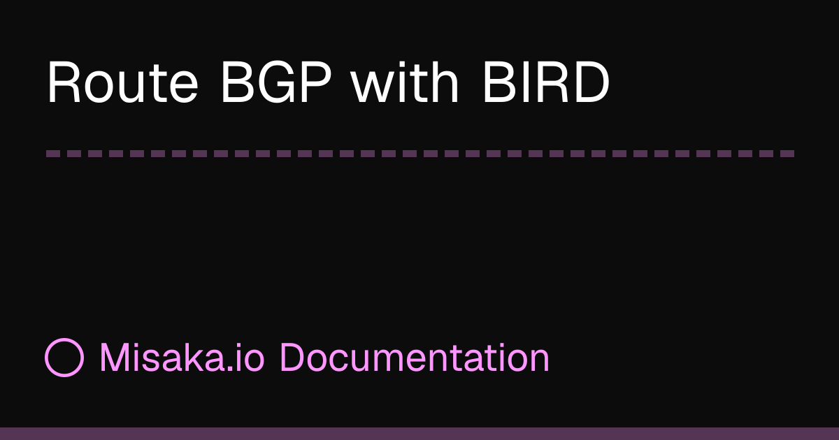 Route BGP with BIRD