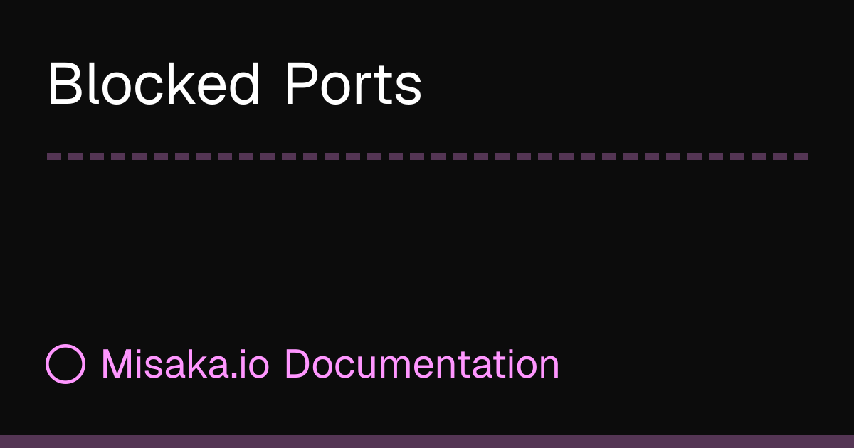 Blocked Ports